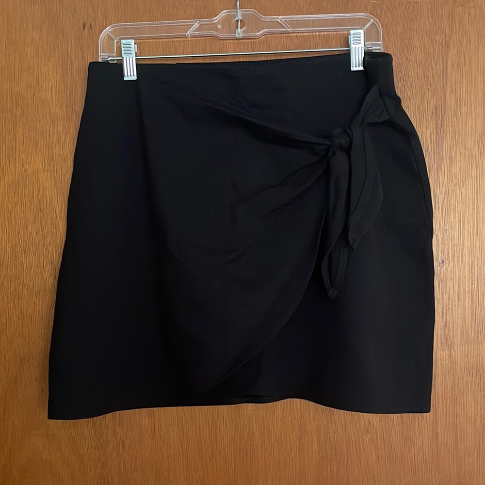 Loft Faux Wrap Mini Skirt in Black